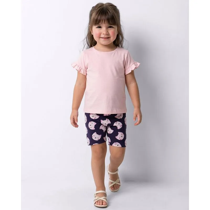 Bermuda Bebê Ciclista Estampada Marinho 1