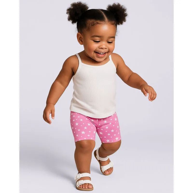 Bermuda Bebê Ciclista Estampada Rosa 2