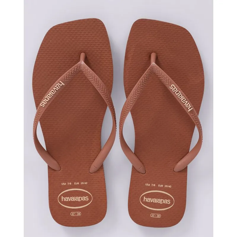 Chinelo Havaianas Feminino Slim Square Pop Up Marrom 37/38