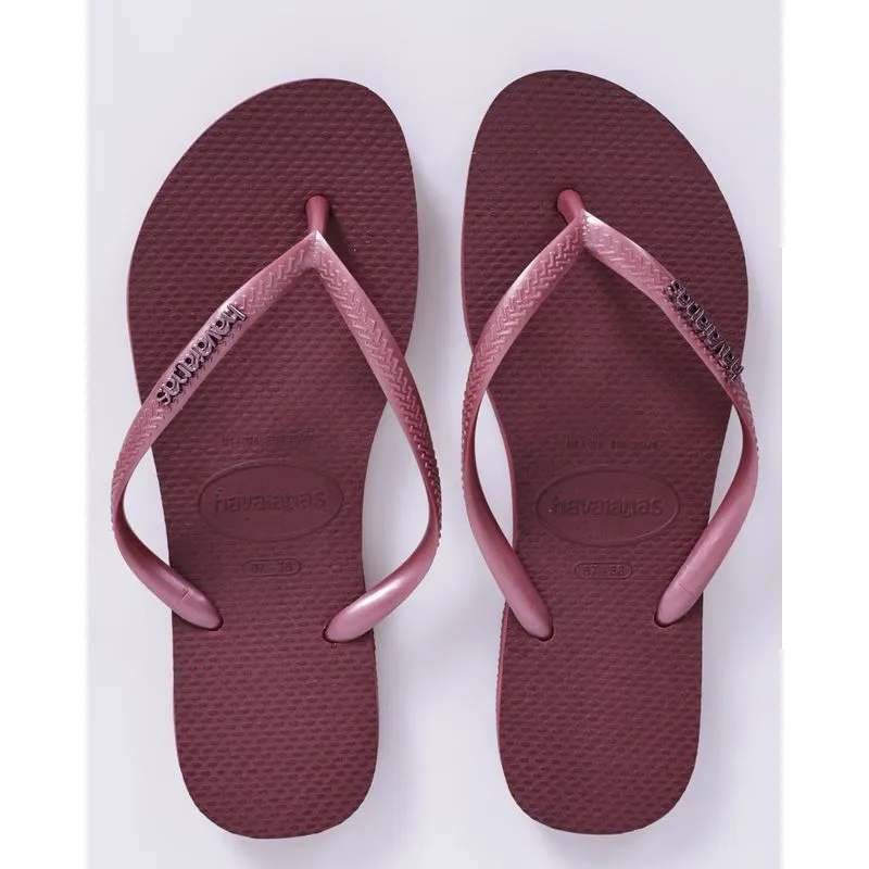 Chinelo Havaianas Feminina Slim Logo Metallic Rosa 39/40