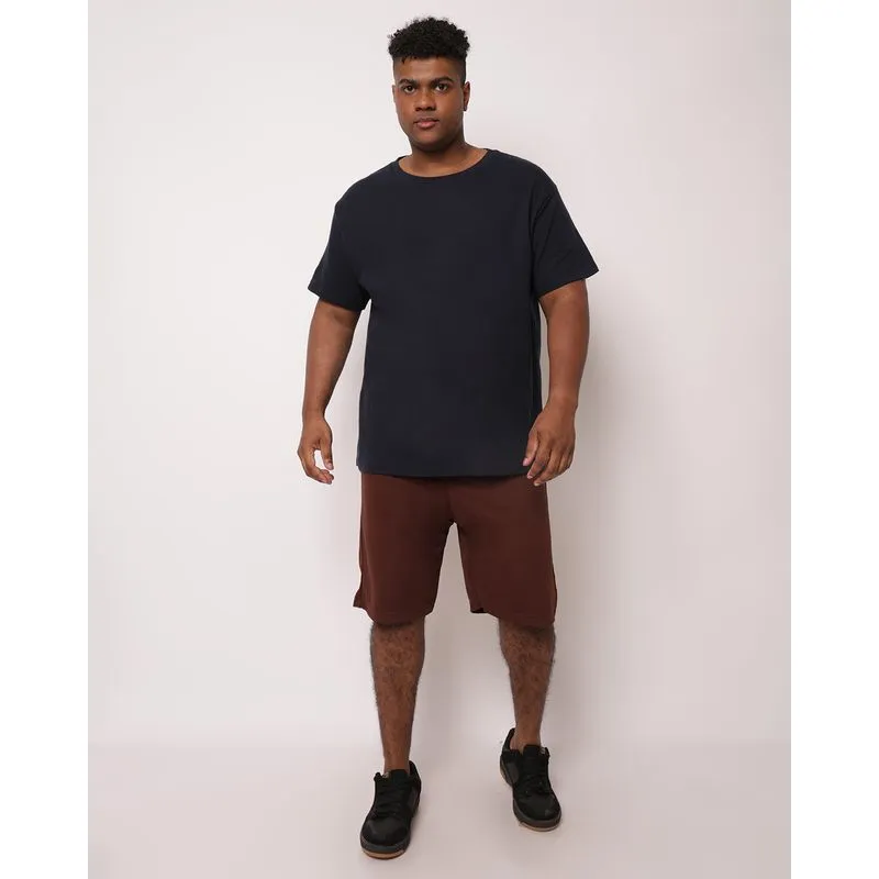 Bermuda Plus Size Masculina Texturizada Reta Marrom G4