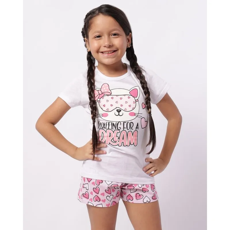 Pijama Infantil Curto Brilha No Escuro Estampado Branco 10