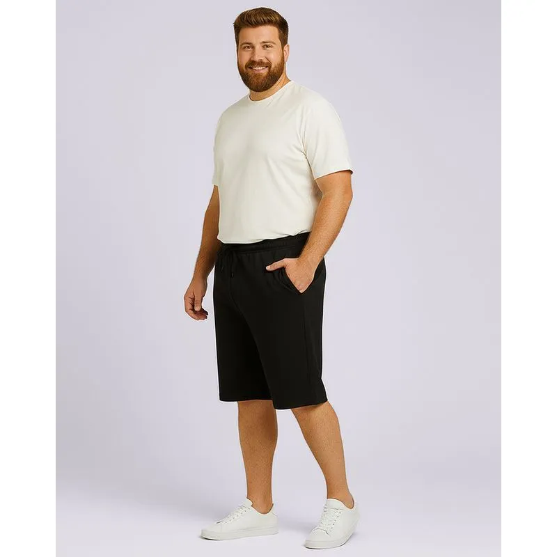 Bermuda Plus Size Masculina Reta Texturizada com Bolso Preta G1