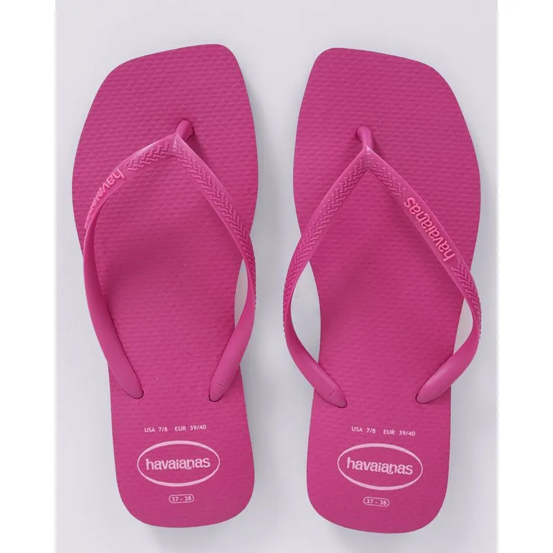 Chinelo Havaianas Feminino Slim Square Logo Pop Up Rosa 37/38