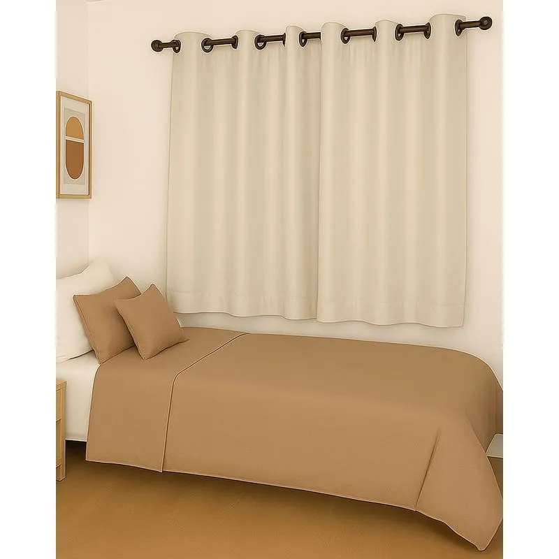 Cortina Corta Luz 260cm x 170cm BecaDecor Lisa Bege UN