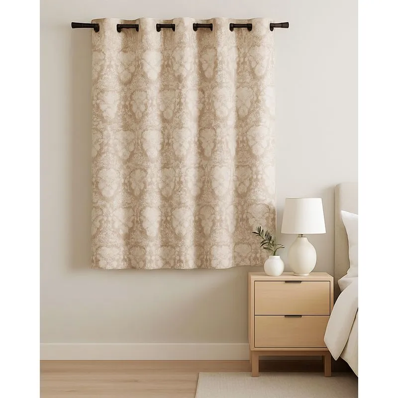 Cortina BecaDecor Rústica Veneza 240cm x 170cm Estampada Bege UN