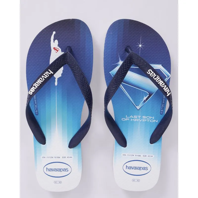 Chinelo Havaianas Masculino Top Heróis DC Comics Super Homem Branco 43/44