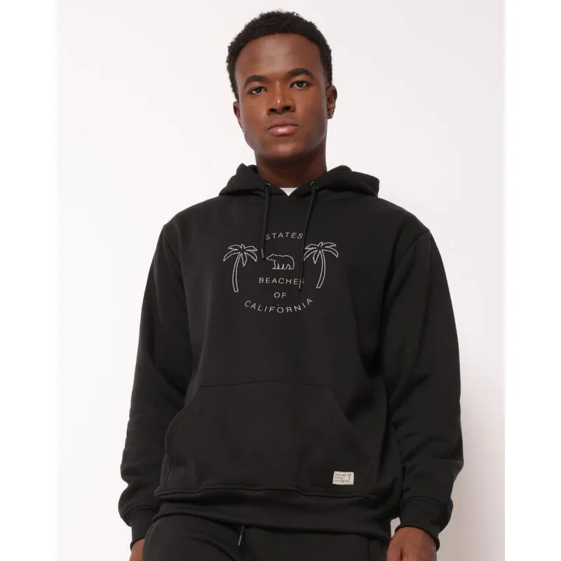 Blusão Moletom Masculino Beaches of California com Capuz Preto P