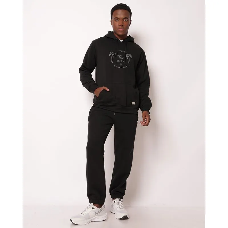 Calça Moletom Masculina Jogger Bolsos com Zíper Preta P