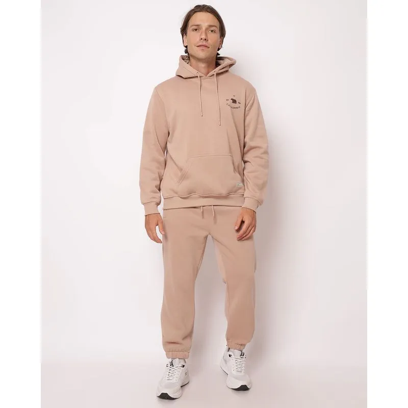 Calça Moletom Masculino Jogger com Bolsos Bege G