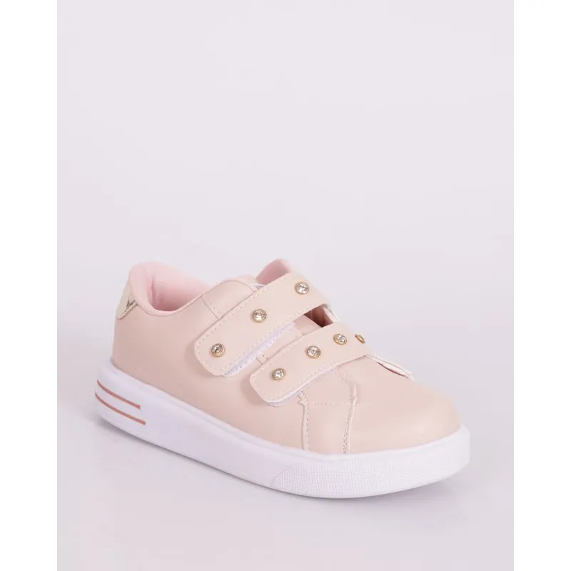 Tênis Infantil Casual Nilqi com Strass Rosa 31