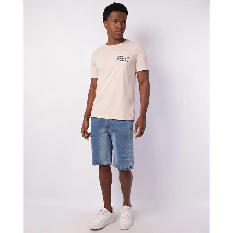 Bermuda Jeans Masculina Reta Estonada Azul 38