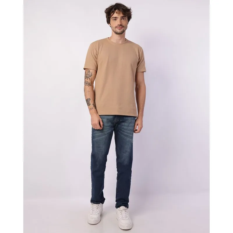 Calça Jeans Masculina Slim com Bolsos Azul 46