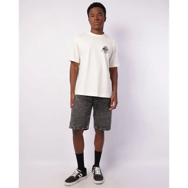 Bermuda Jeans Masculina Reta Estonada Preta 46