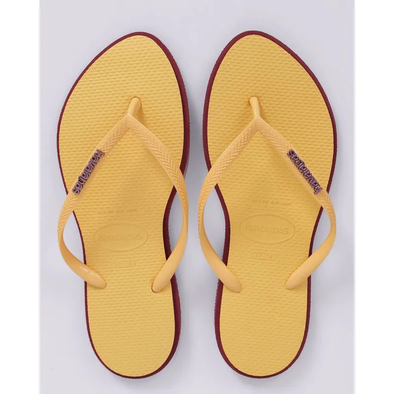 Chinelo Havaianas Feminino Slim Point Amarelo 35/36