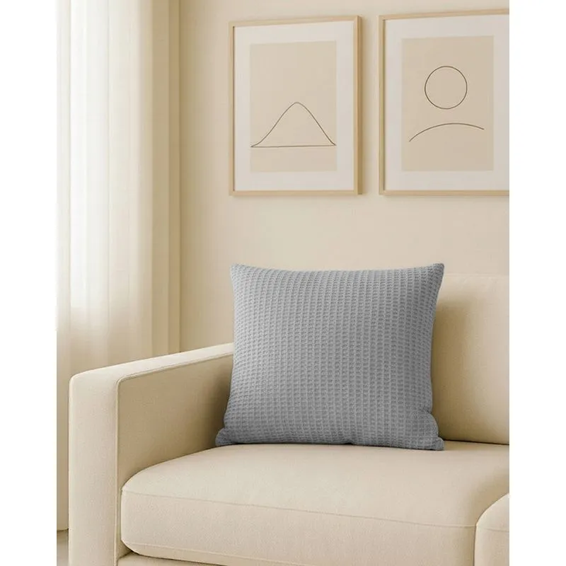 Almofada Rustica Algodão 40cm x 40cm Texturizada Cinza UN