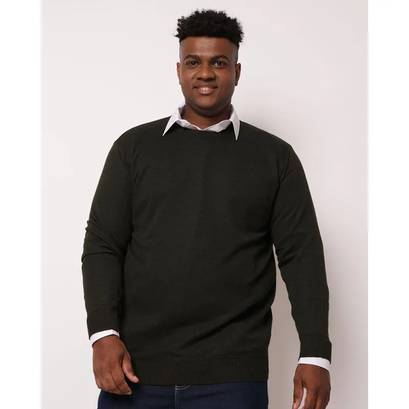 Suéter Plus Size Masculino Tricô Verde G3