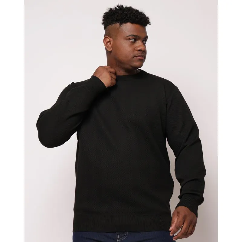 Suéter Plus Size Masculino Texturizado Preto G2