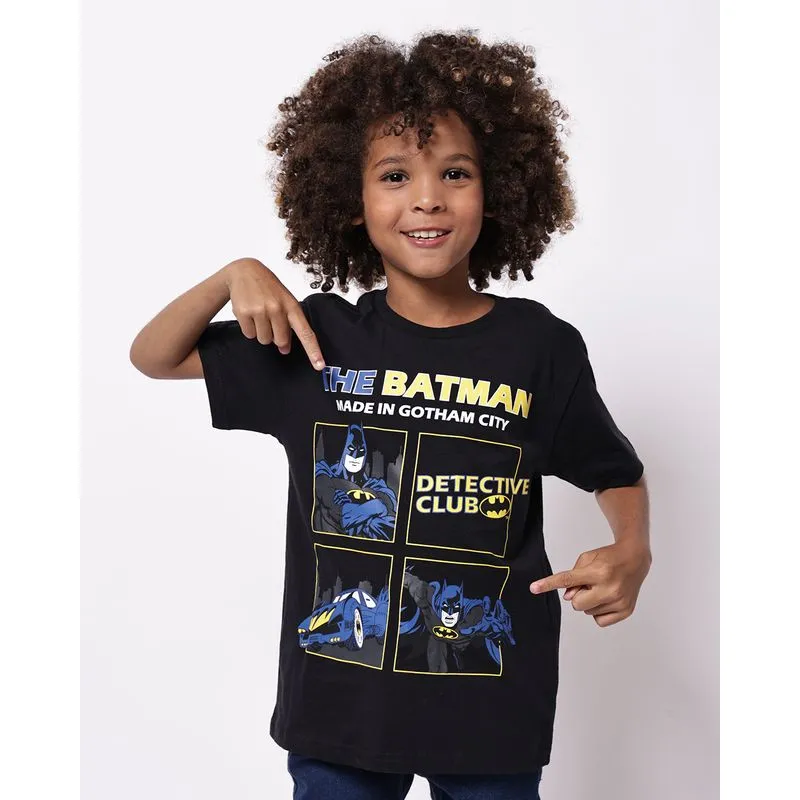 Camiseta Infantil Algodão DC Comics Batman Preto 8