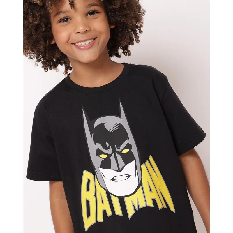 Camiseta Infantil Algodão DC Comics Batman Preta 4