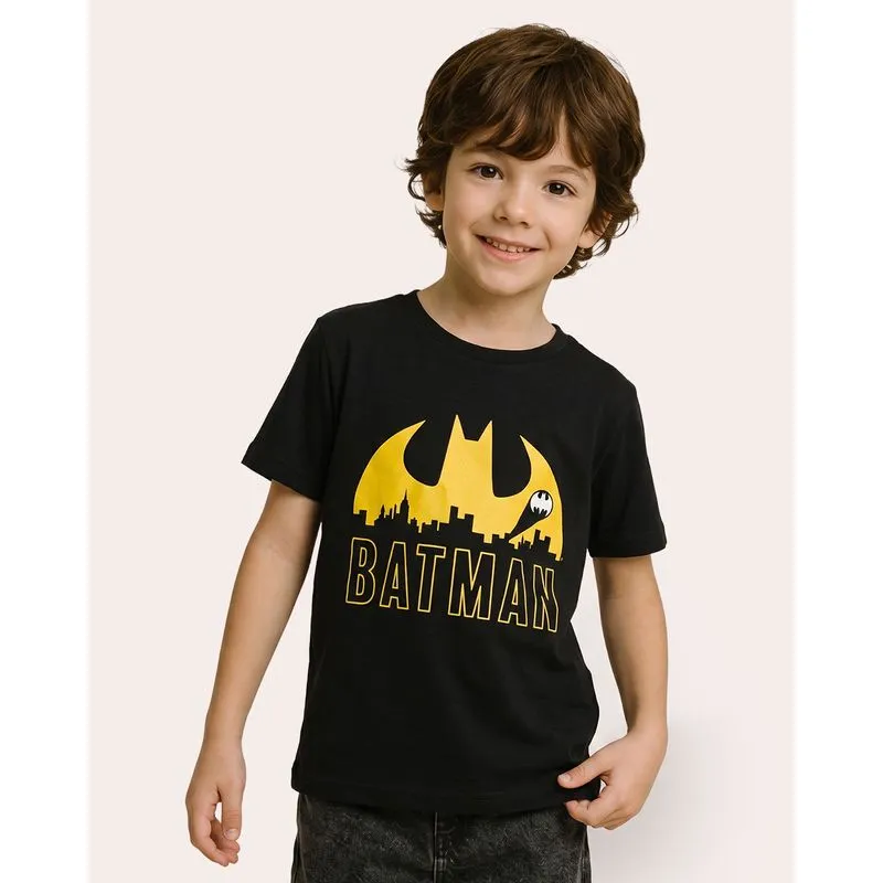 Camiseta Infantil Algodão DC Comics Batman Preta 10