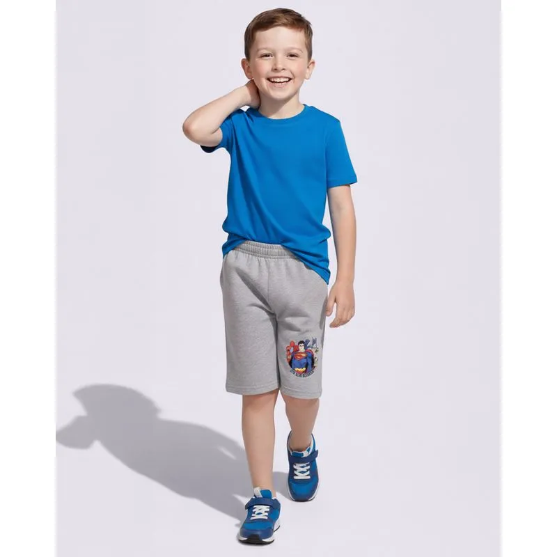 Bermuda Infantil Algodão Moletinho Super-Heróis Cinza 10