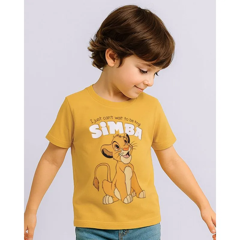 Camiseta Infantil Algodão Disney O Rei Leão Simba Mostarda 8
