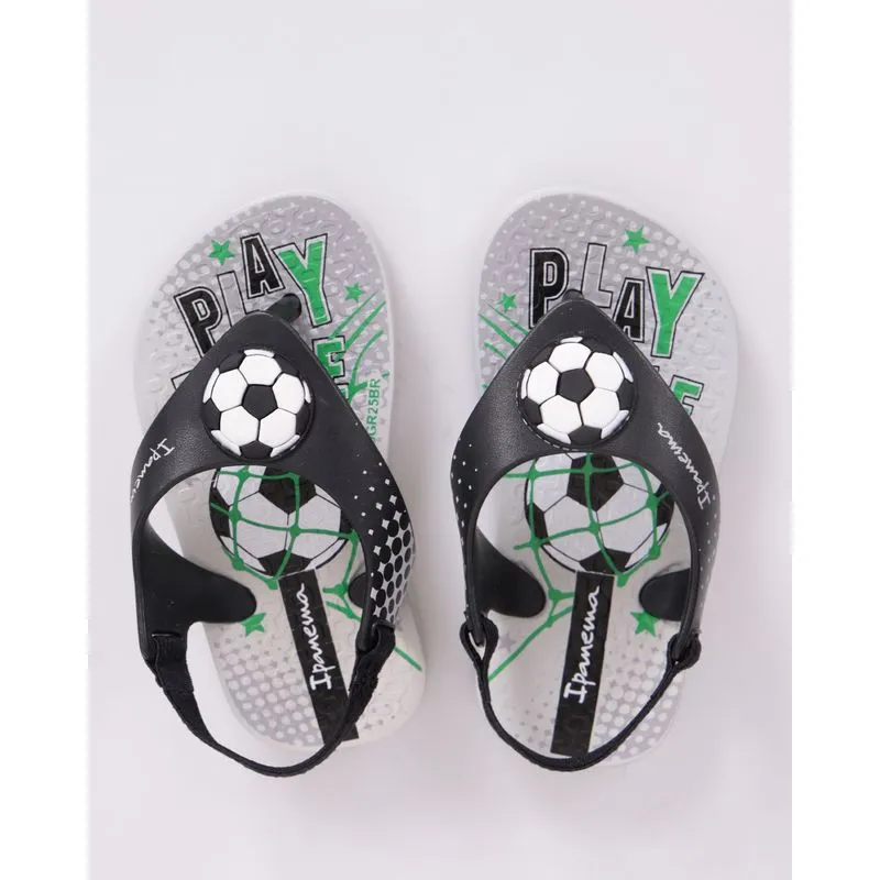 Chinelo Ipanema Infantil Estampado com Aplique Bola Cinza 19