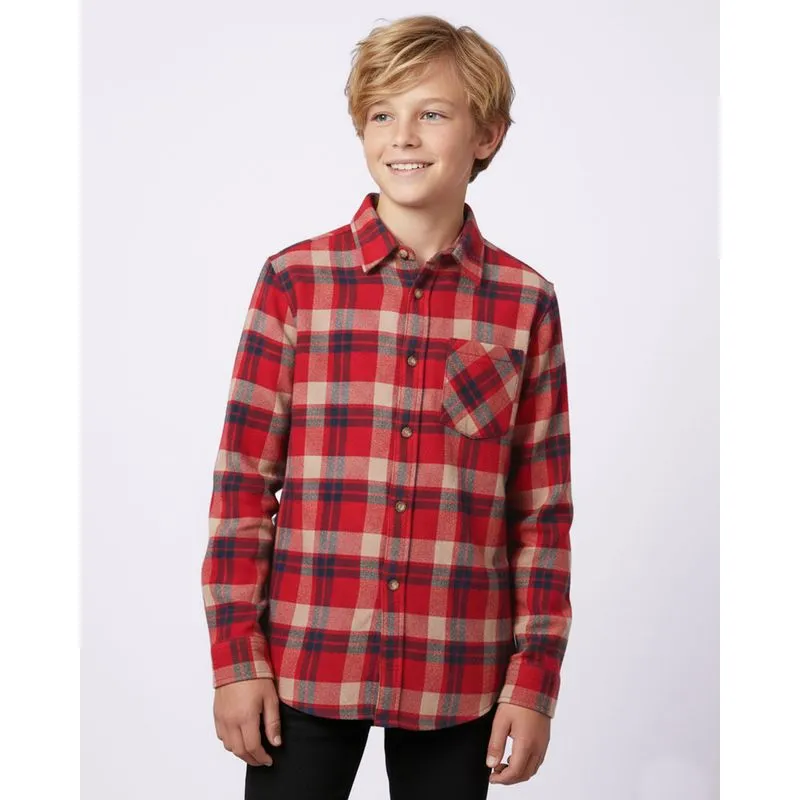Camisa Xadrex Juvenil Algodão Manga Longa Vermelho 14