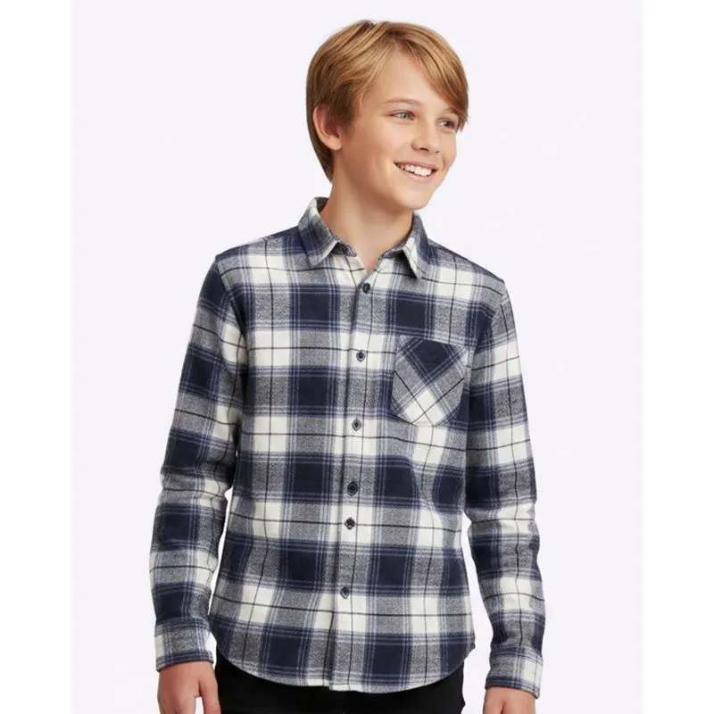 Camisa Xadrex Juvenil Algodão Manga Longa Azul 16