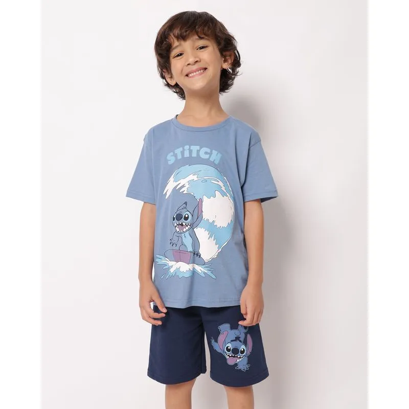 Conjunto Infantil Algodão Disney Stitch Azul 6