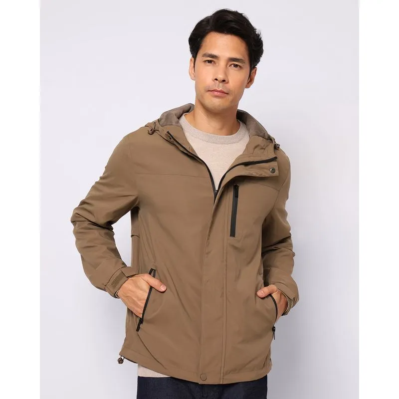 Jaqueta Masculina Parka com Capuz Bege M
