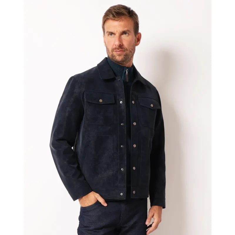 Casaco Masculino PU Suede Marinho GG