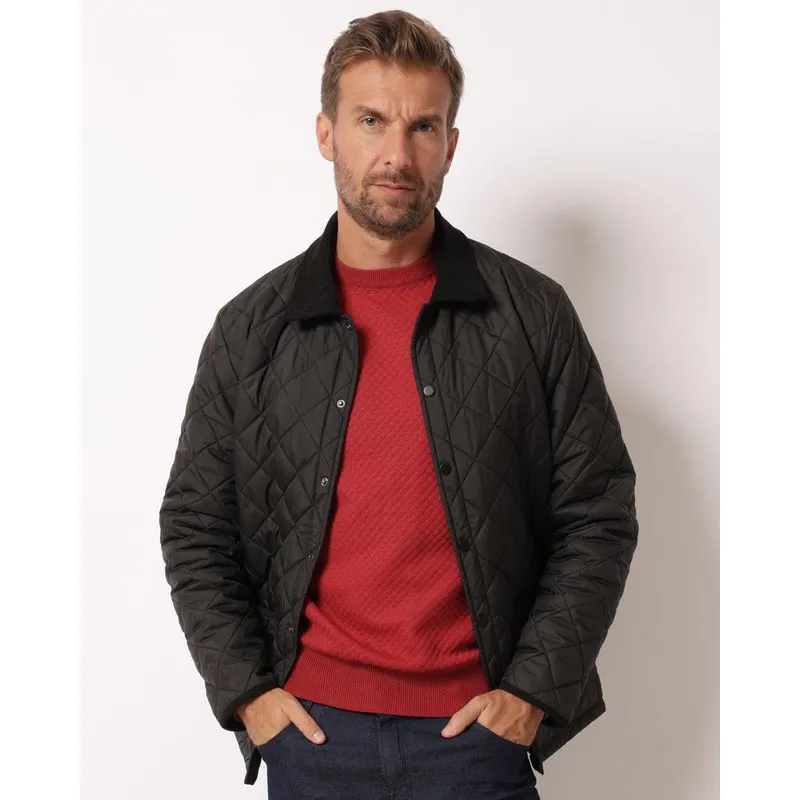 Casaco Masculino Puffer com Bolsos Preto G