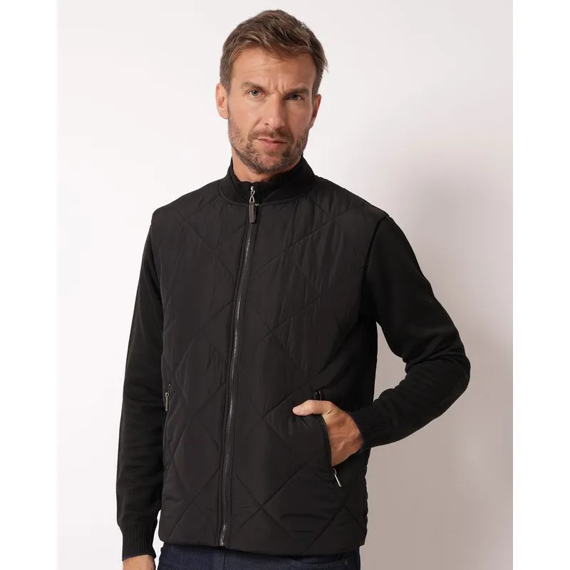 Colete Masculino Puffer Matelassê com Bolsos Preto M