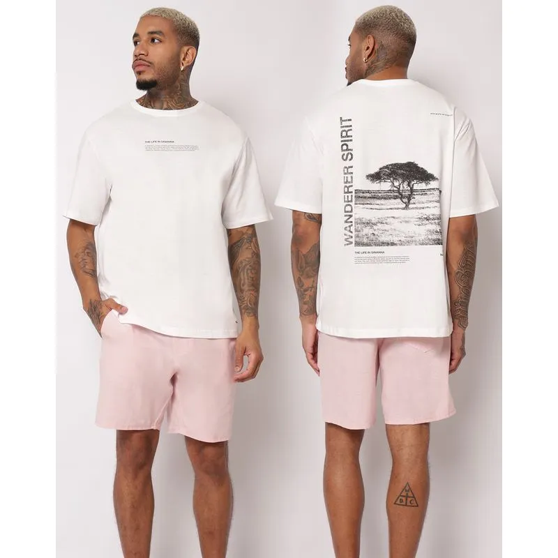 Camiseta Masculina Oversized Algodão Texturizada com Estampa Off White G