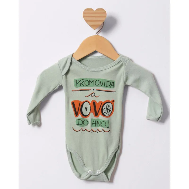 Body Bebê Manga Longa Com Estampa Sortidas Verde G