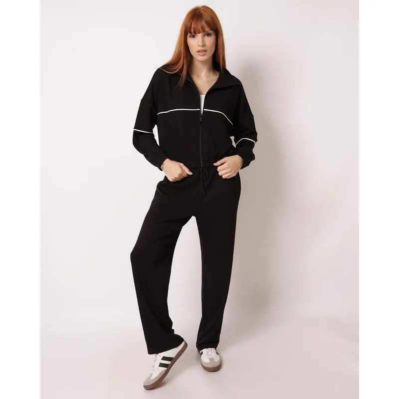 Calça Feminina Reta com Bolsos Preto P