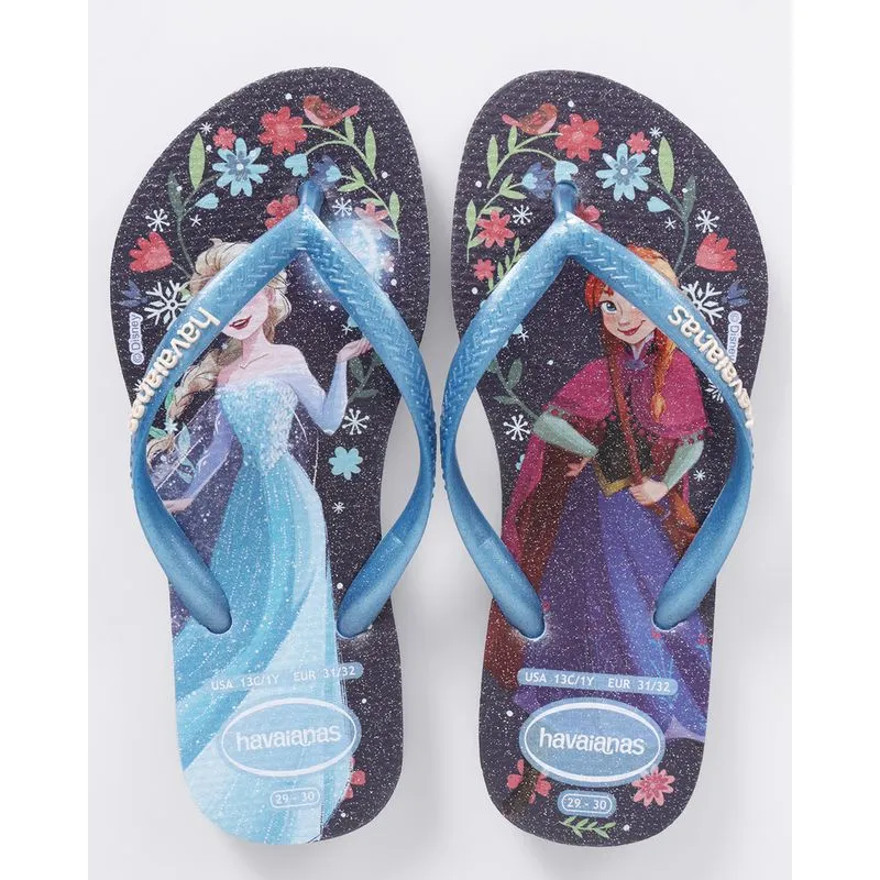 Chinelo Havaianas Infantil Slim Frozen Azul 25/26