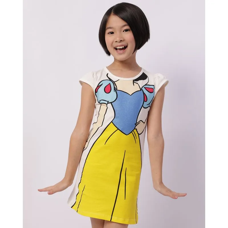 Camisola Infantil Algodão Disney Branca de Neve com Glitter Off White 8