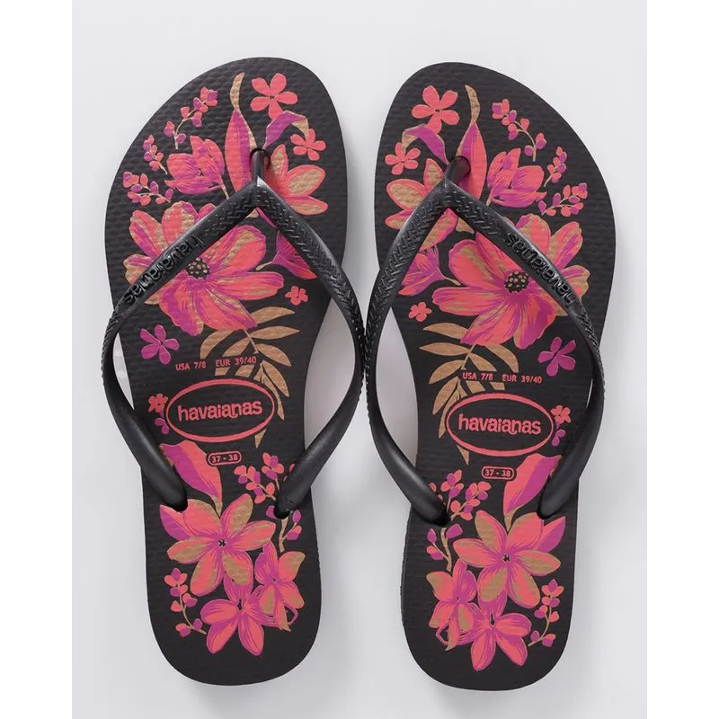Chinelo Havaianas Feminino Slim Organic Preto 39/40