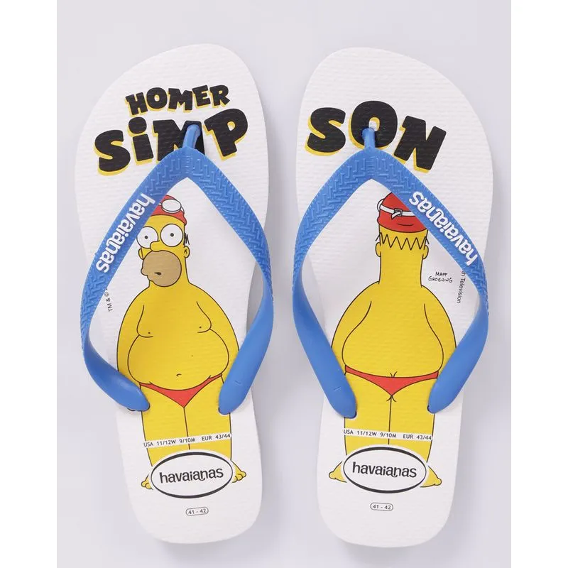 Chinelo Havaianas Masculino Simpsons Branco 43/44
