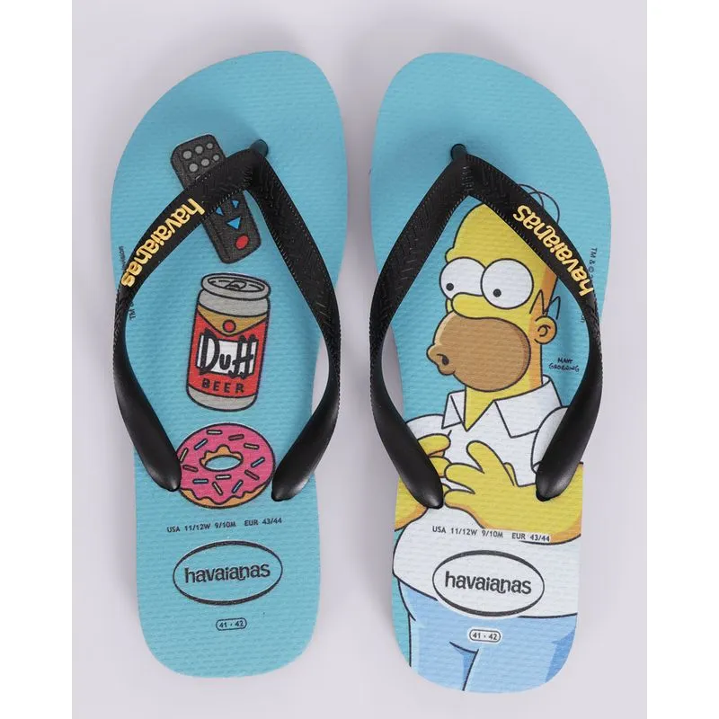 Chinelo Havaianas Masculino Simpsons Azul 37/38