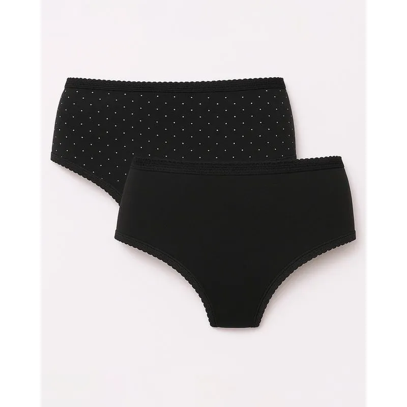 Kit 2 Calcinhas Femininas Alta Preta G