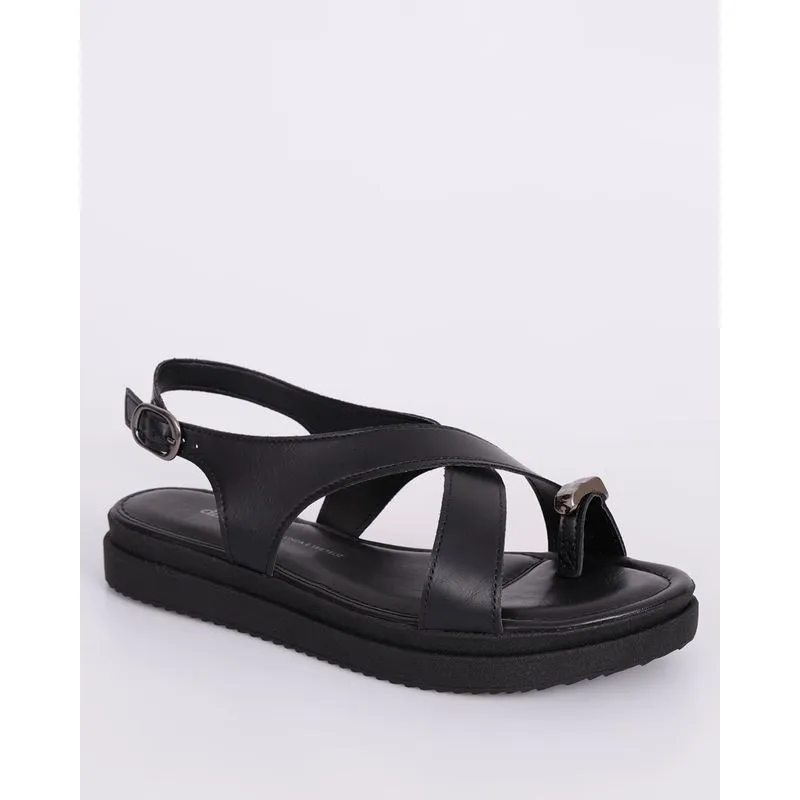 Sandália Feminina Dakota Flatform com Aviamento Preta 37
