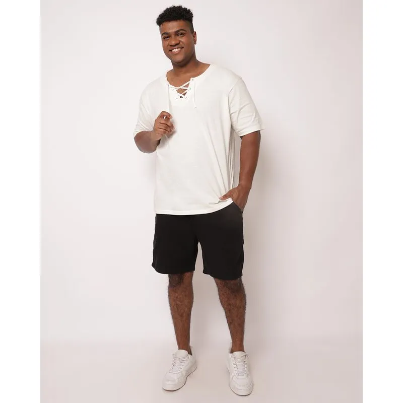 Bermuda Sarja Plus Size Masculina com Bolsos Preta G1