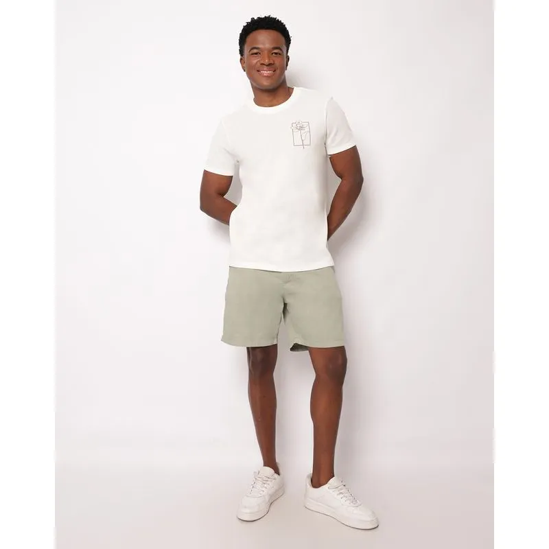 Bermuda Sarja Masculina Reta Bolso Embutido Verde 46