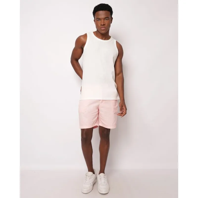 Bermuda Sarja Masculina Reta com Cordão Rosa 42