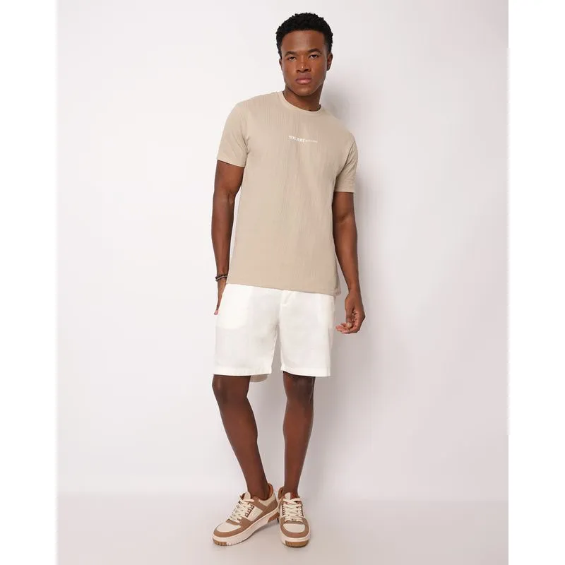 Bermuda Sarja Masculina Reta Off White 40