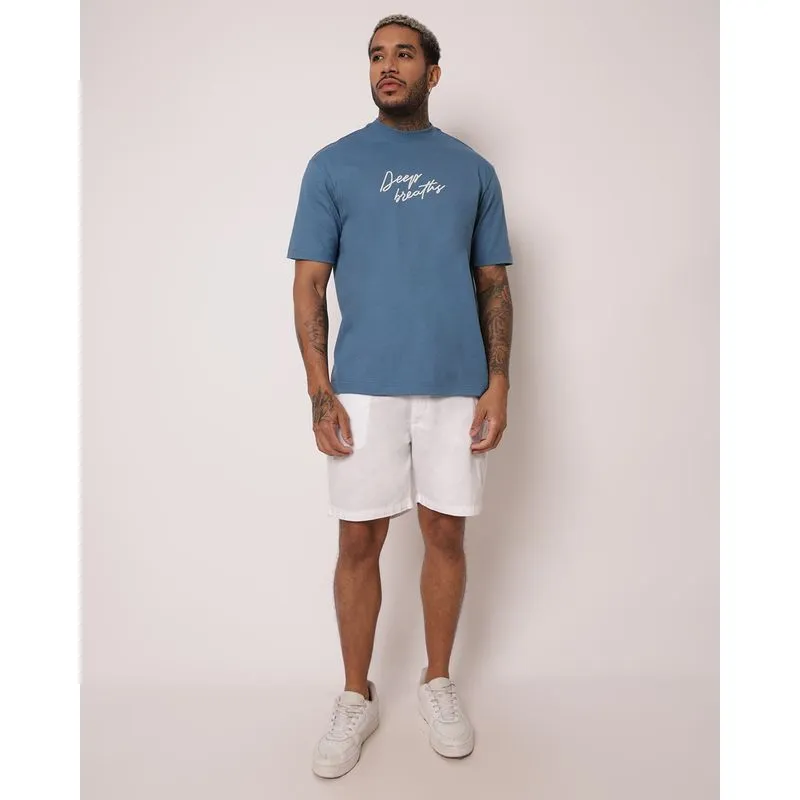 Bermuda Sarja Masculina Reta com Bolsos Branca 42